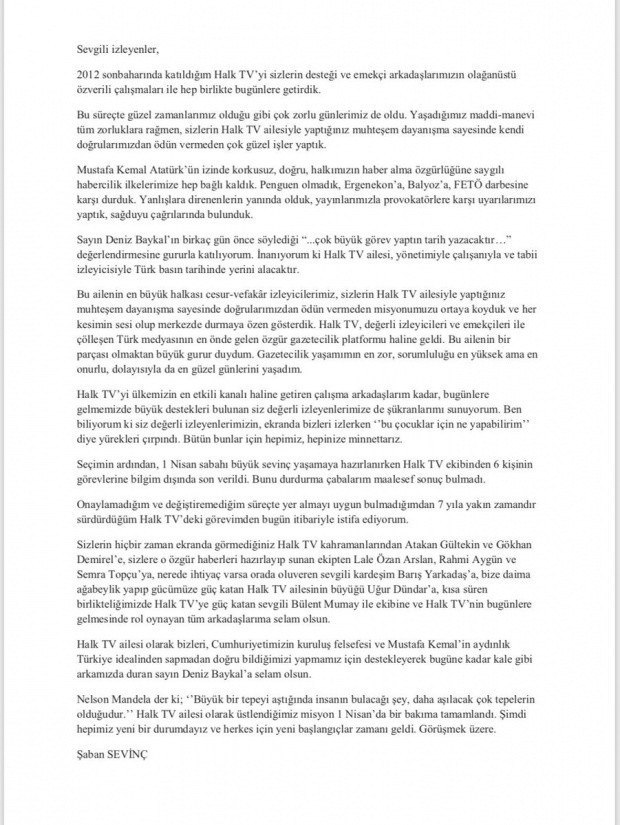 Halk TV Genel Müdürü Şaban Sevinç istifa etti İşte ayrılma gerekçesi - Resim: 0