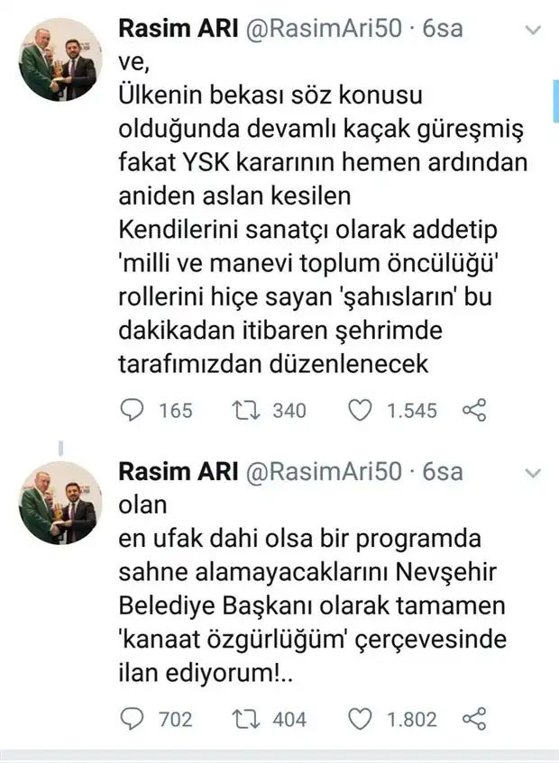 AK Parti'den istifa edip İYİ Parti'ye katılan Rasim Arı'nın sildiği tweetler ortaya çıktı - Resim: 1