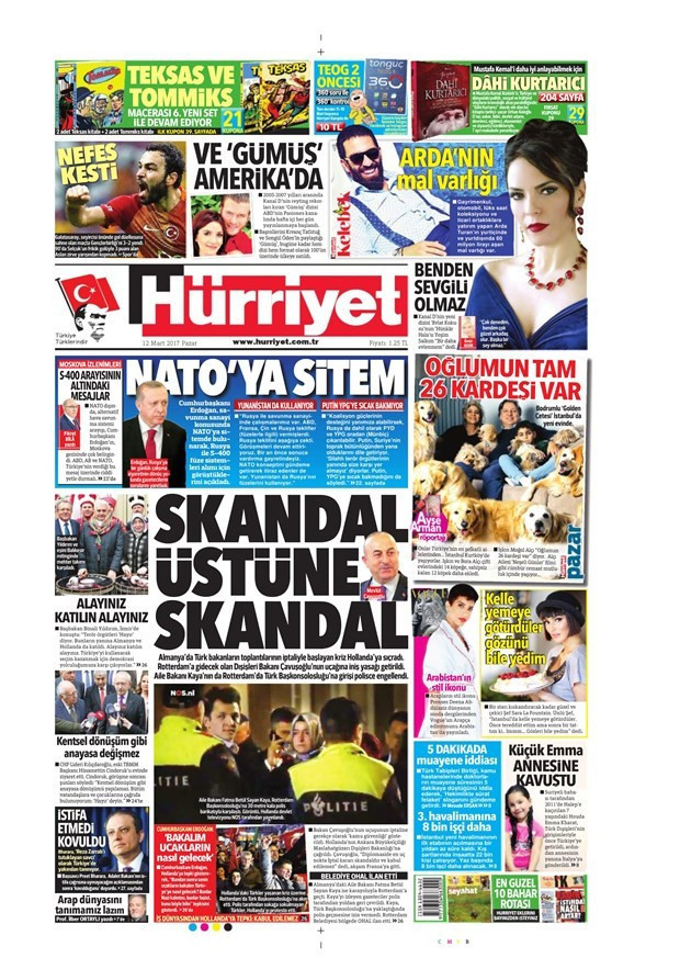 Gazete manşetleri Star - Hürriyet - Habertürk 12 Mart 2017 - Resim: 2