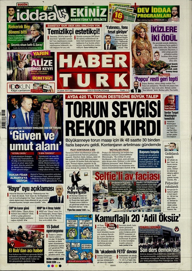 Gazete manşetlerinde bugün neler var 14 Şubat 2017 - Resim: 2