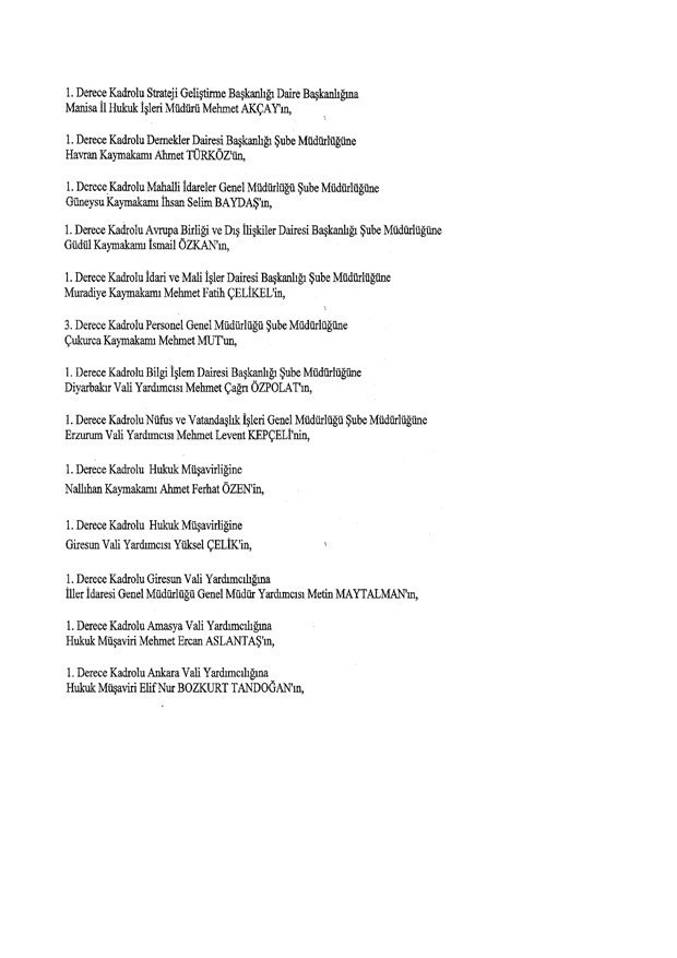 İçişleri Bakanlığı yaz kararnamesi 300 kişilik tam liste - Resim: 2