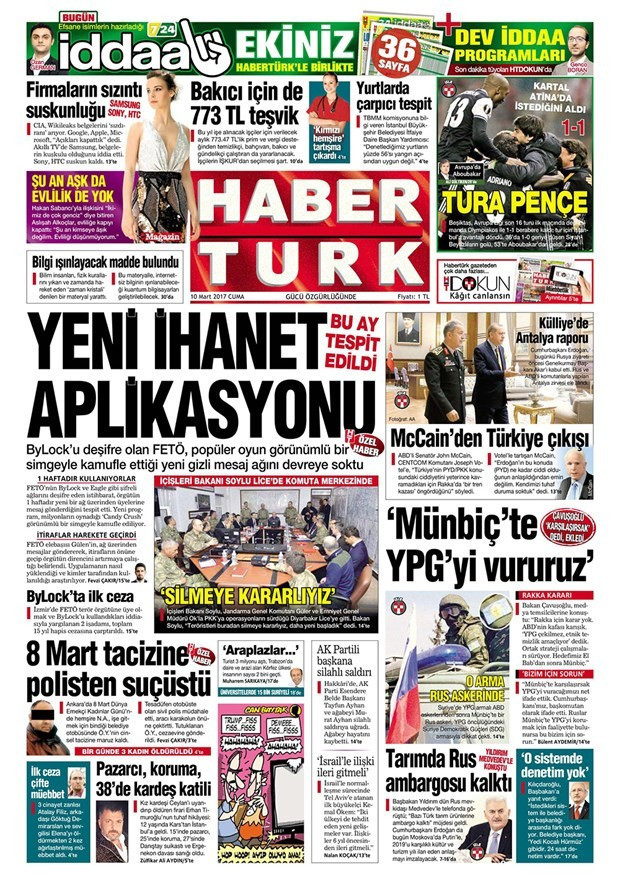Gazete manşetleri Sözcü - Vatan - Habertürk 10 Mart 2017 - Resim: 4