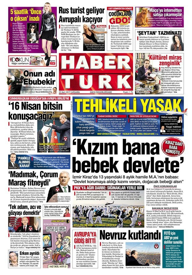 Gazete manşetleri Milliyet - Sözcü - Hürriyet  22 Mart 2017 - Resim: 4