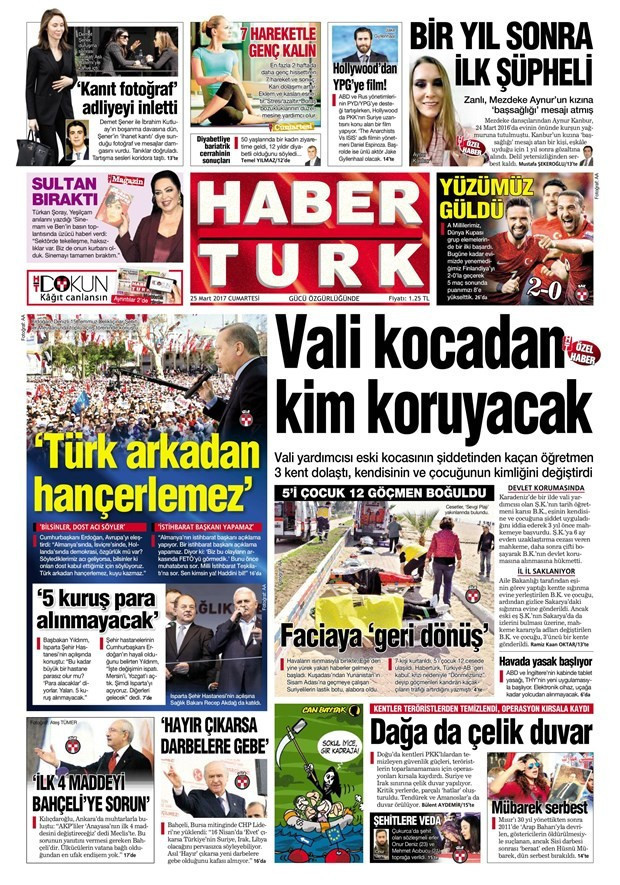Gazete manşetleri Hürriyet - Sözcü - Milliyet 25 Mart 2017 - Resim: 4