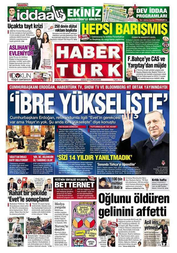 Gazete manşetleri Milliyet - Sözcü - Hürriyet 28 Mart 2017 - Resim: 4