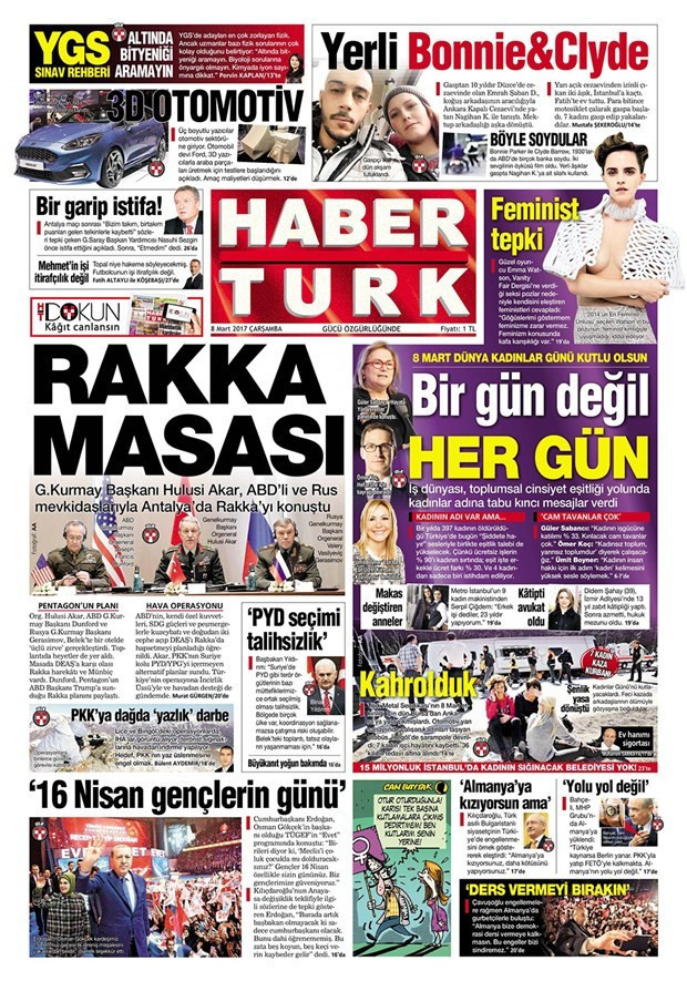 Gazete manşetleri Star - Vatan - Habertürk 8 Mart 2017 - Resim: 2