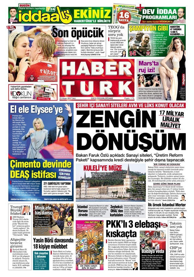 Gazete manşetleri Hürriyet - Aydınlık - Karar 25 Nisan 2017 - Resim: 2