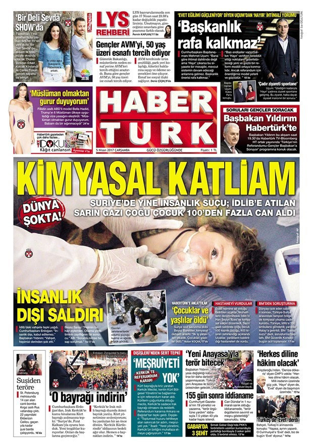 Gazete manşetleri Hürriyet - Vatan - Sözcü 5 Nisan 2017 - Resim: 3