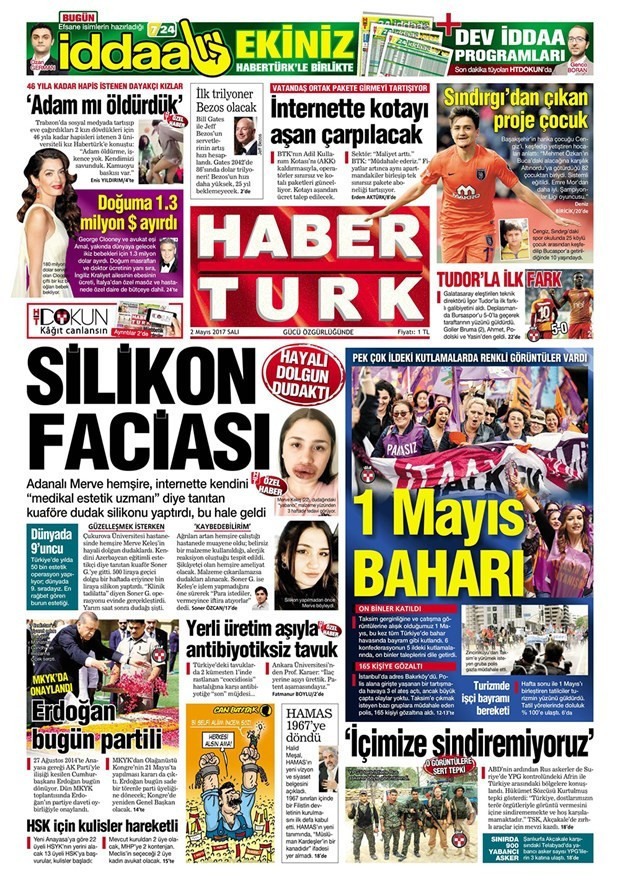 Gazete manşetleri Sözcü - Hürriyet - Karar 2 Mayıs 2017 - Resim: 2