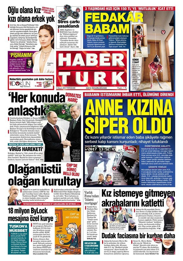 Gazete manşetleri Milliyet - Sözcü - Hürriyet 4 Mayıs 2017 - Resim: 4