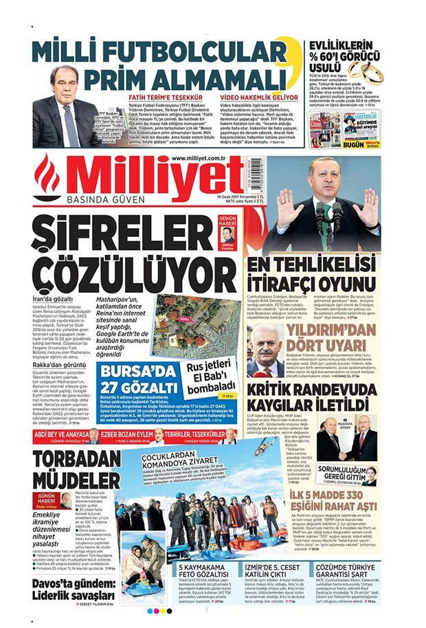 Gazete manşetleri 19 Ocak 2017 Sözcü - Hürriyet - Cumhuriyet ne yazdı? - Resim: 3