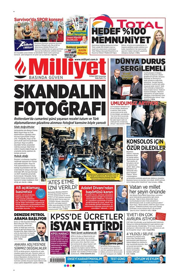 Gazete manşetleri Habertürk - Sözcü - Hürriyet 15 Mart 2017 - Resim: 1