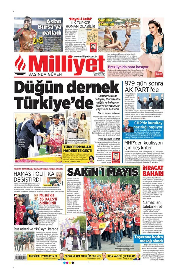 Gazete manşetleri Sözcü - Hürriyet - Karar 2 Mayıs 2017 - Resim: 4