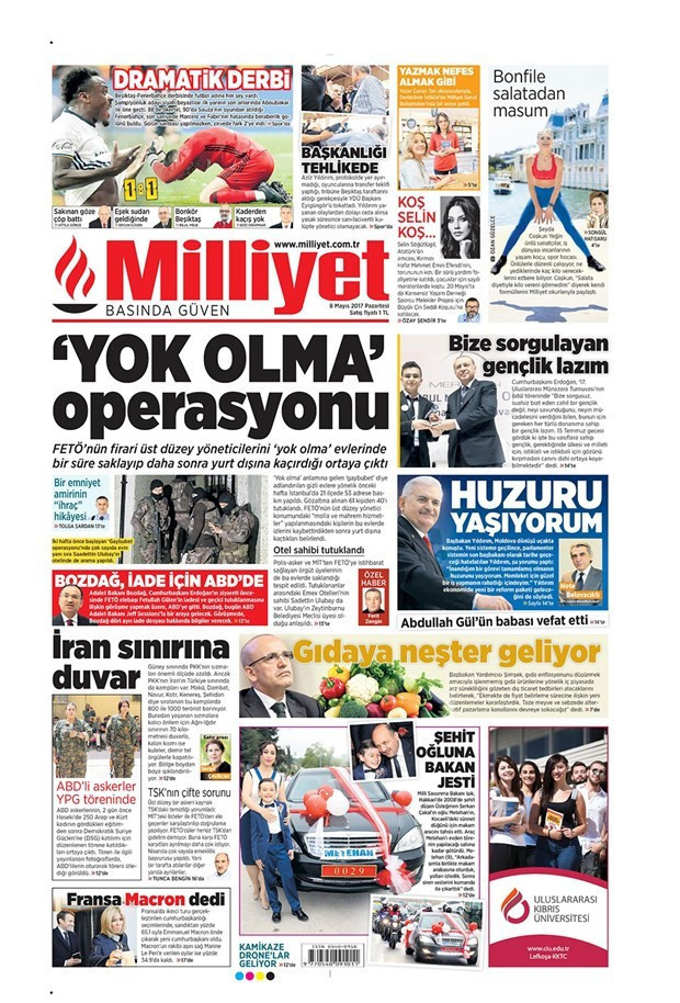 Gazete manşetleri Hürriyet - Fanatik - Fotomaç 8 Mayıs 2017  - Resim: 2