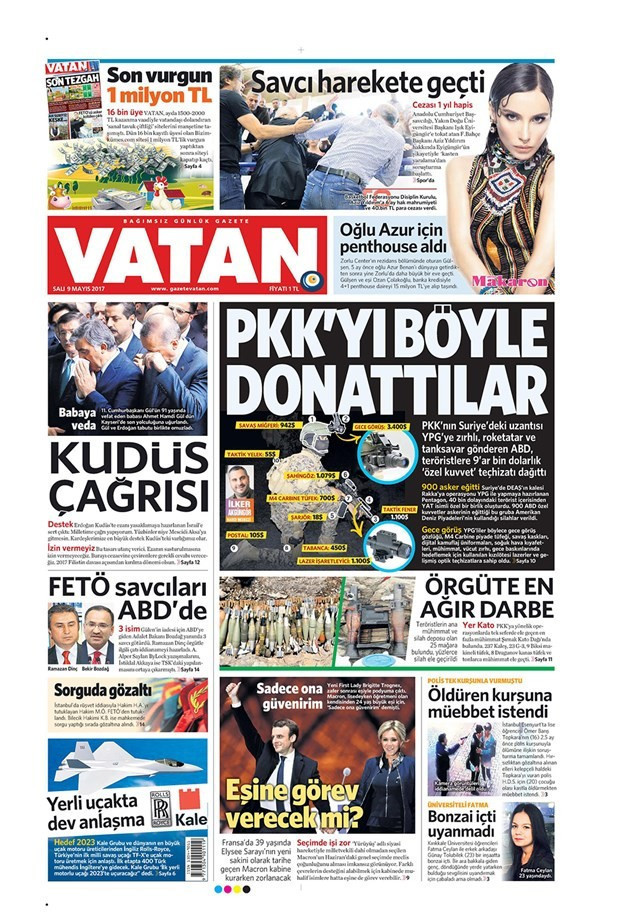 Gazete manşetleri Sözcü - Hürriyet - Karar 9 Mayıs 2017 - Resim: 2