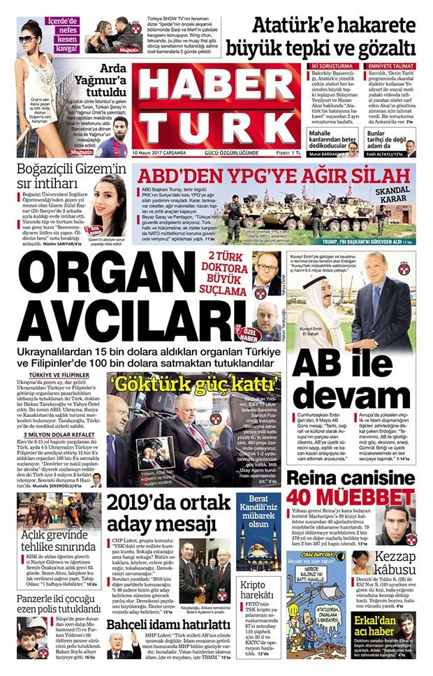 Gazete manşetleri Sözcü - Milliyet - Sabah 10 Mayıs 2017 - Resim: 4