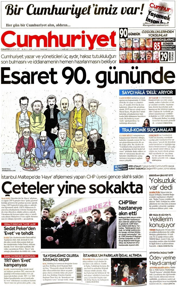 Gazete manşetleri Sözcü - Hürriyet - Habertürk 28 Ocak 2017 - Resim: 4