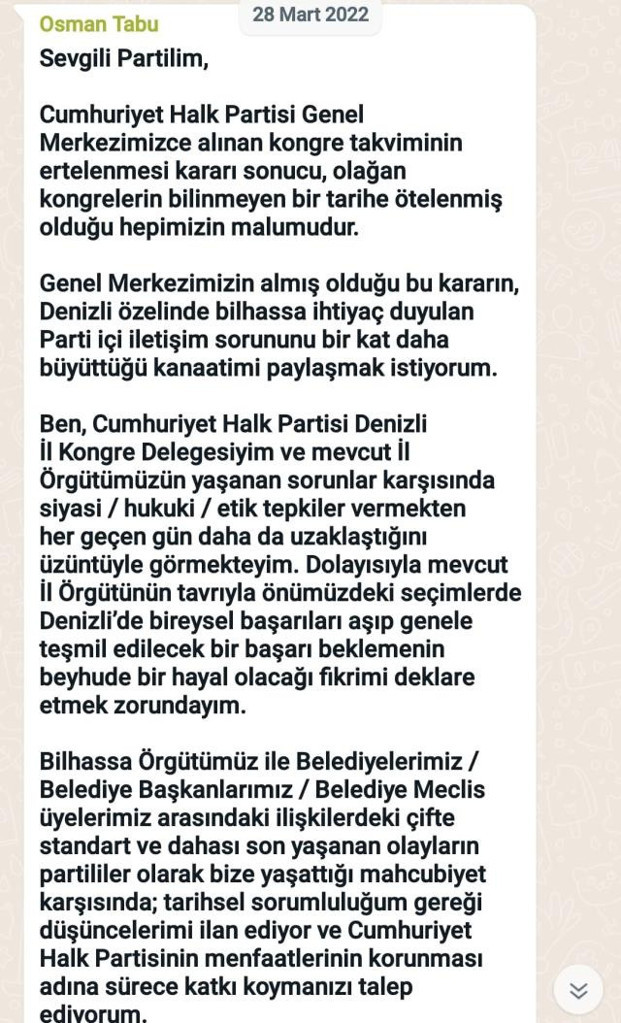 CHP Denizli İl Başkanlığı karıştı! Muhalif isimler gece vakti kongre çağrısı yaptı - Resim: 0