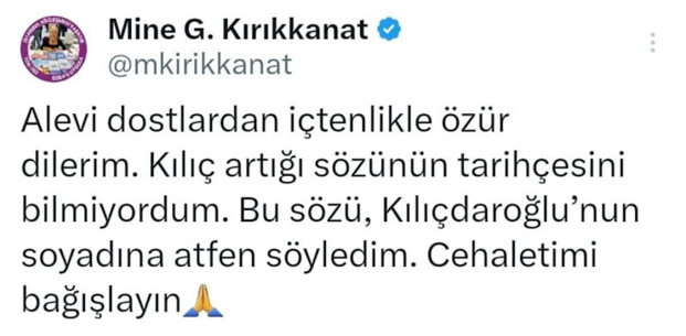 Mine Kırıkkanat'tan Kemal Kılıçdaroğlu'na "kılıç artığı" mesajı - Resim: 1