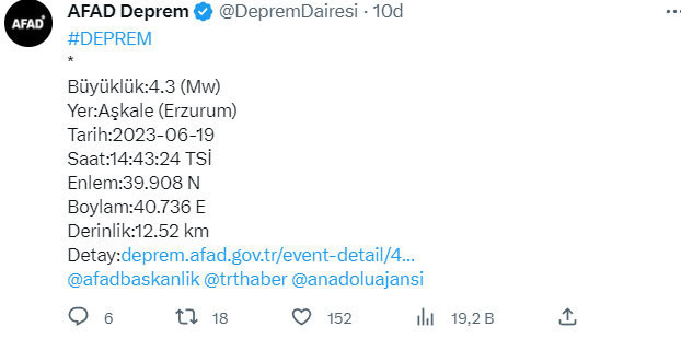 Erzurum'da büyük panik! Deprem oldu AFAD şiddetini açıkladı - Resim: 0
