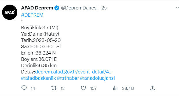 Hatay'da deprem oldu! AFAD son depremin şiddetini duyurdu - Resim: 0