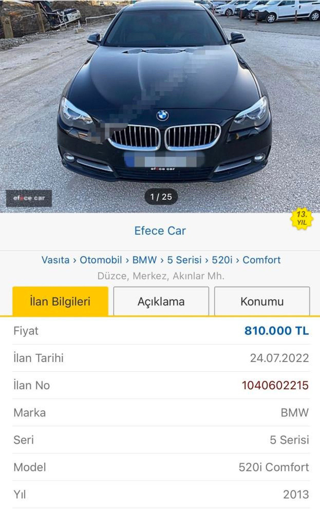 Lüks otomobil ilanını gören aradı araba için 50 bin lira kapora gönderen bile oldu - Resim: 0