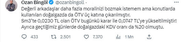 Akaryakıtla birlikte doğal gaza da zam geldi! Doğal gazda ÖTV tutarı artırıldı - Resim: 0