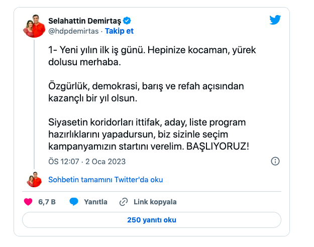 Demirtaş'tan seçim mesajı: Başlıyoruz - Resim: 0