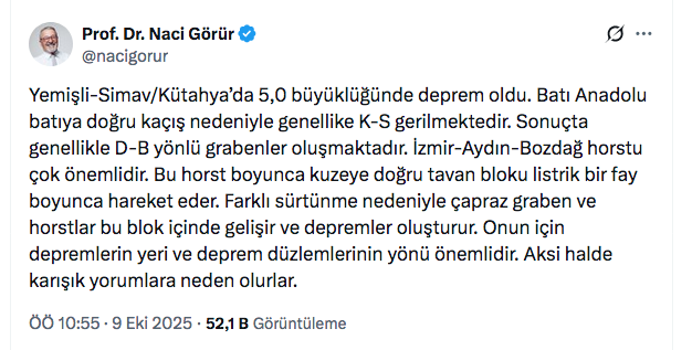 Prof. Dr. Naci Görür'den Simav depremi sonrası dikkat çeken açıklama - Resim: 0
