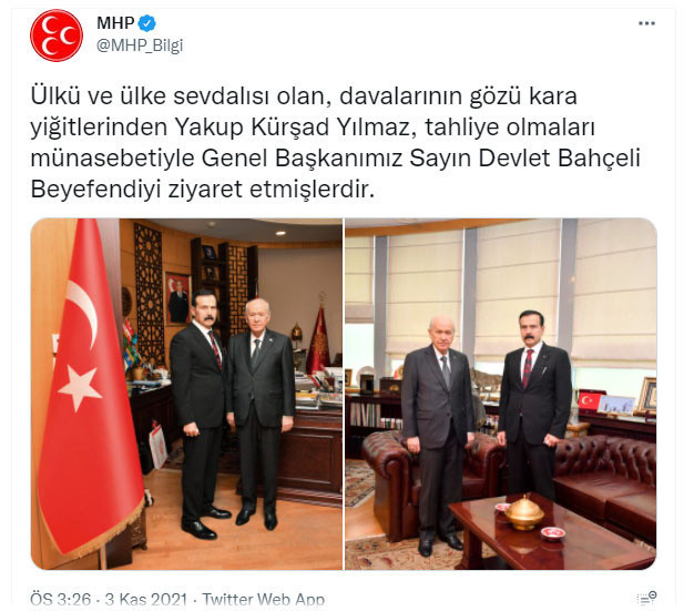 Tahliye edilen Kürşat Yılmaz'dan MHP lideri Bahçeli'ye ziyaret - Resim: 0
