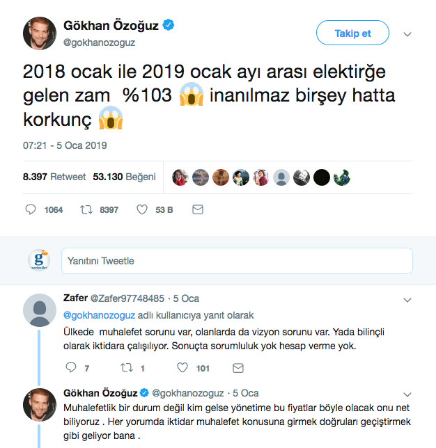 Gökhan Özoğuz'un elektriğe yüzde 103 zam yorumu twitterda olay oldu - Resim: 4