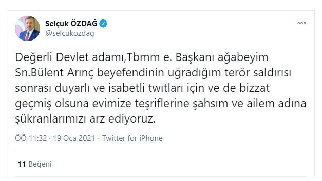 Bülent Arınç'tan saldırıya uğrayan Selçuk Özdağ'a ziyaret - Resim: 0