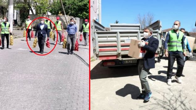 Dilovası Belediye Başkanı Hamza Şayir, öğrencilere tablet dağıtıyor - Resim: 0