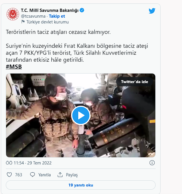 Milli Savunma Bakanlığı: Fırat Kalkanı bölgesinde 7 terörist öldürüldü - Resim: 0