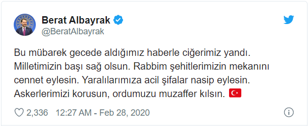 İdlib'te şehit düşen askerlerimiz için başsağlığı mesajları - Resim: 1