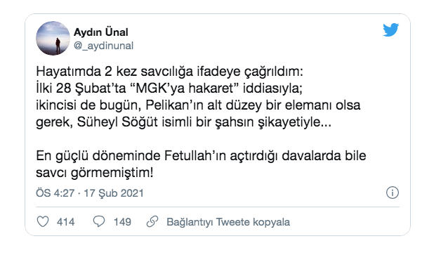 Erdoğan'ın eski metin yazarı Aydın Ünal, Hilal Kaplan'ın eşinin şikayetiyle ifadeye çağrıldı - Resim: 0