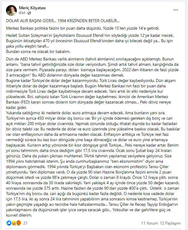 'Her dediği çıkıyor' denilen ekonomist Meriç Köyatası'nın dolar kuru tahmini sarstı - Resim: 0