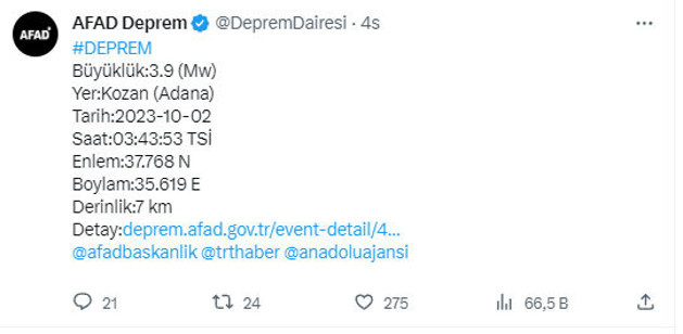 Gece saatlerinde sallandı! AFAD son depremin şiddetini duyurdu - Resim: 0