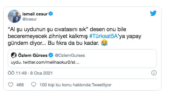 Türksat 5A uydusuna 'yapay gündem' diyen Halk TV sunucusu Özlem Gürses'e cevap - Resim: 1