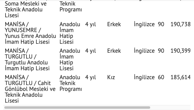 Manisa lise taban puanları 2021 nitelik lise yüzdelik dilim sıralaması - Resim: 5