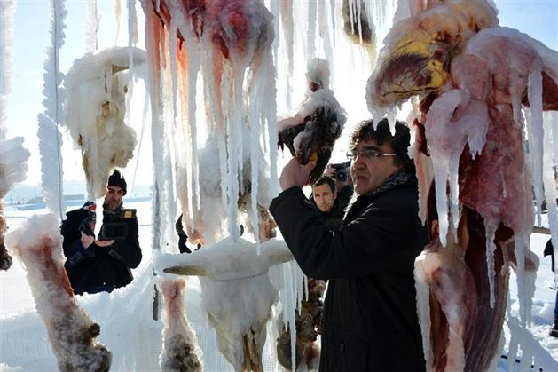 Terörü sakatat dondurup asarak protesto etti! - Resim: 3
