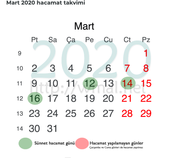 2020 hacamat takvimi mart ayı hangi günler yapılır? - Resim: 0