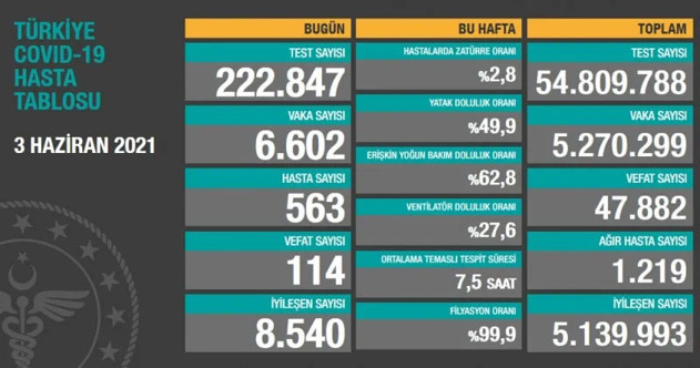 Türkiye 3 Haziran 2021 koronavirüs vaka ve ölü sayısı! Sağlık Bakanlığı Kovid-19 tablosu - Resim: 0