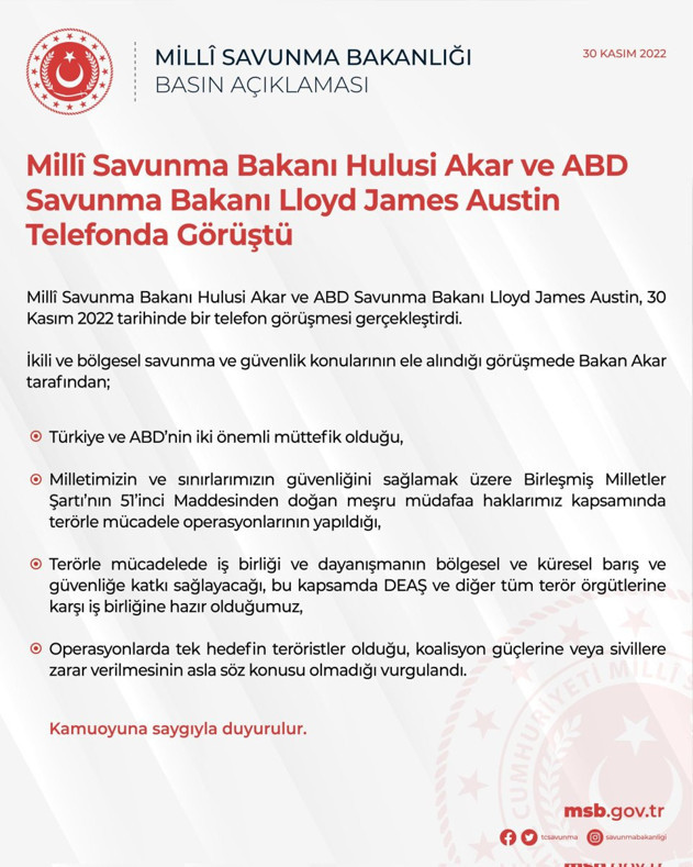 Bakan Hulusi Akar, ABD'li mevkidaşı ile görüştü - Resim: 0