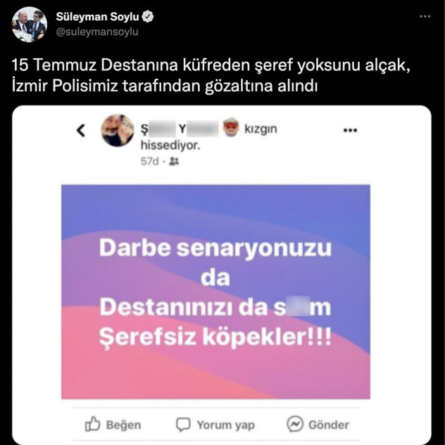 15 Temmuz'la ilgili hakaret içerikli paylaşım yapan şahıs gözaltına alındı - Resim: 0