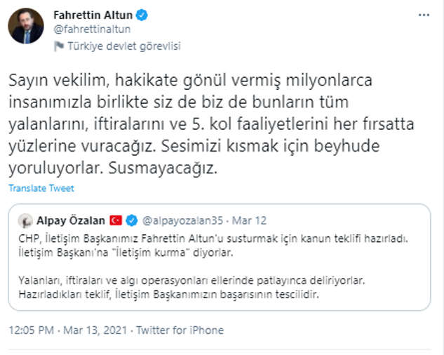 Fahrettin Altun'dan CHP'ye o teklifle ilgili sert sözler - Resim: 0