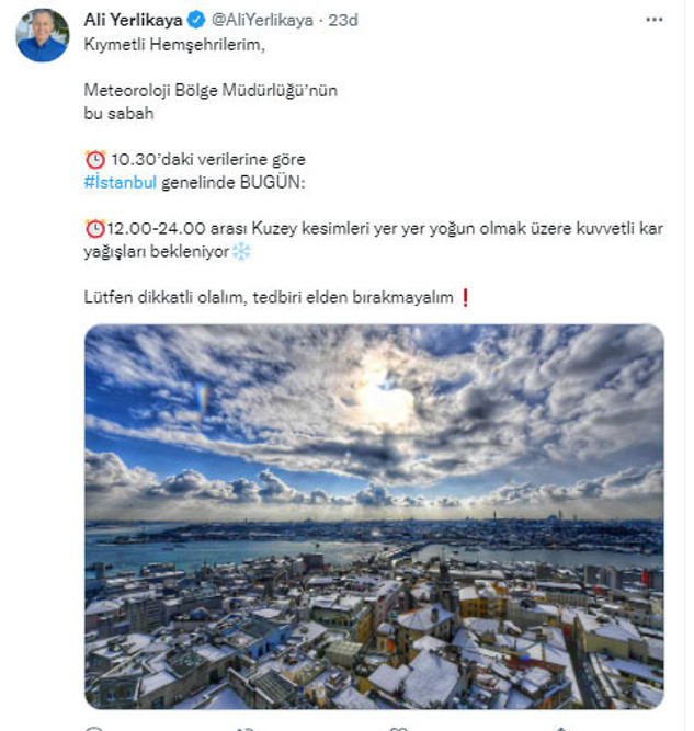 Meteoroloji'den saatlik uyarı! İstanbul Valisi Ali Yerlikaya kuvvetli kar yağışı beklenen saati açıkladı - Resim: 0