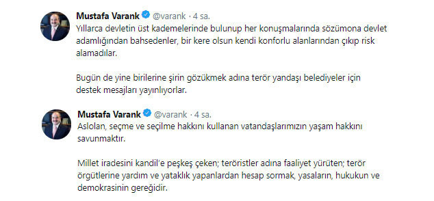 Gül ve Davutoğlu'ndan aynı saatte kayyum tweeti - Resim: 2