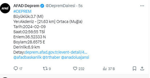 Muğla'da panik yaratan deprem! AFAD'dan açıklama geldi - Resim: 0
