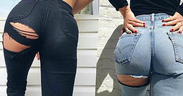 Son trend bu:  Poposu yırtık kot! - Resim: 2